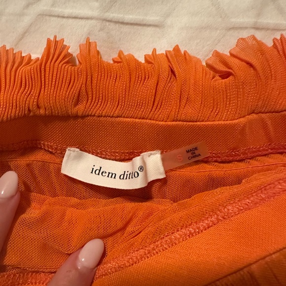 Vibrant Orange Ruffled Top - Picture 2 of 3